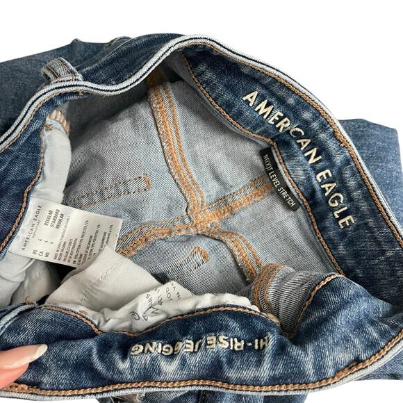 American Eagle 4 Regular HiRise Jegging Distressed Next Level Stretch - Picture 2 of 8